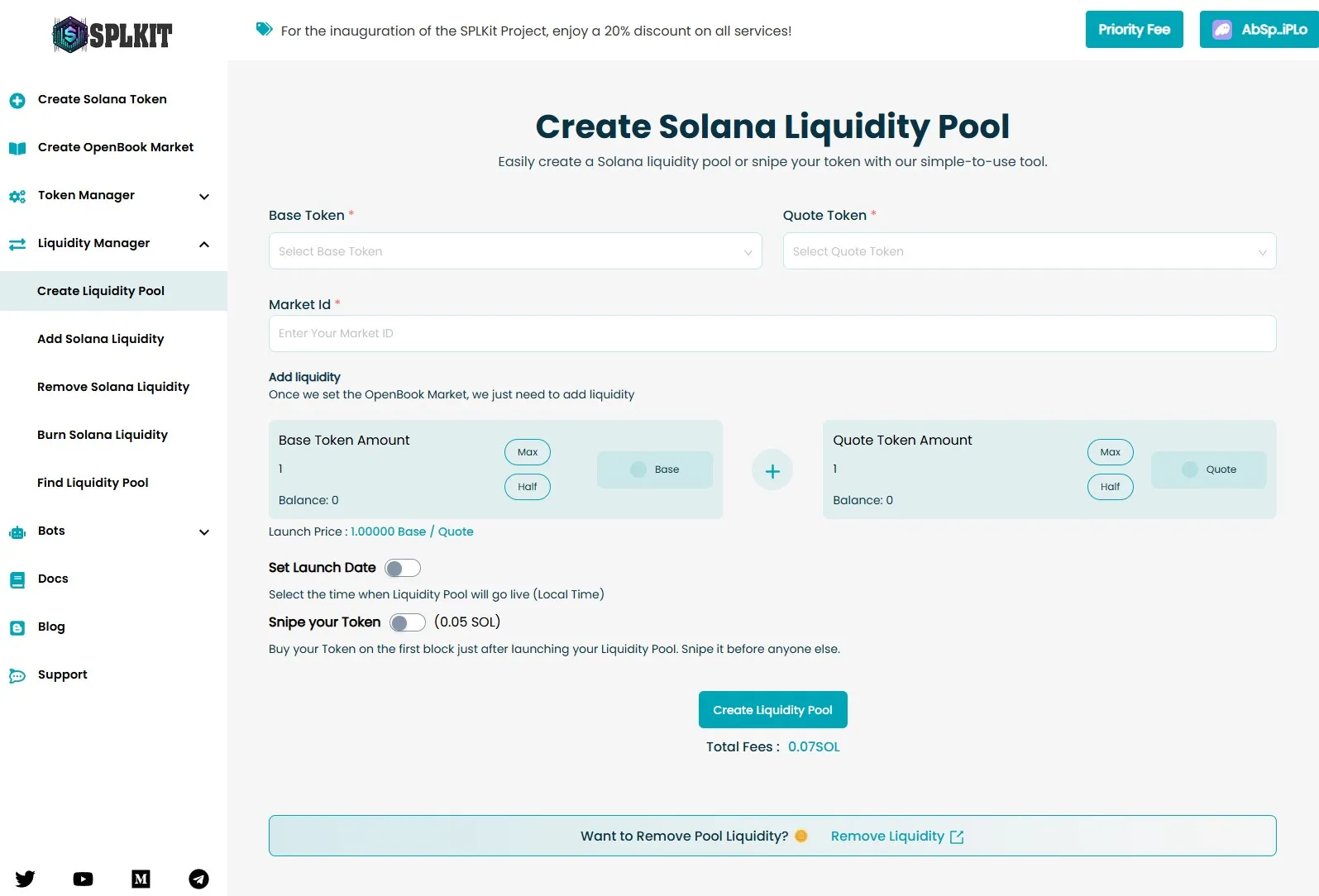 create solana liquidity pool