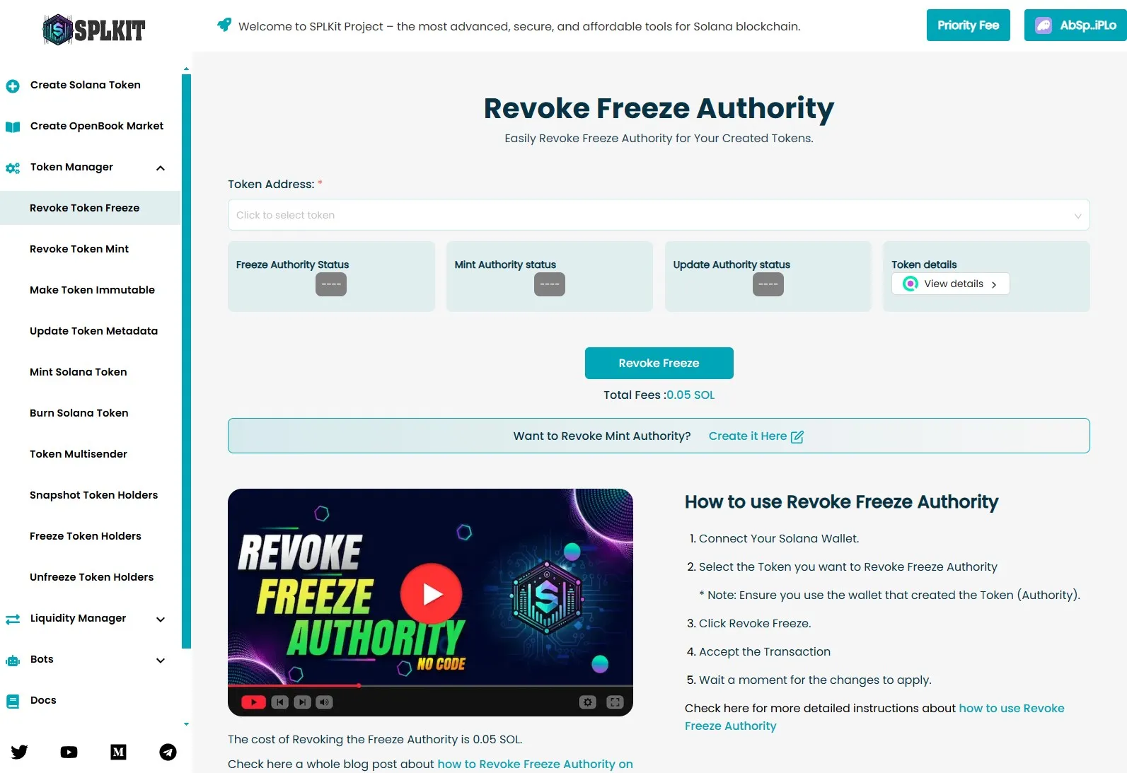 revoke freeze authority